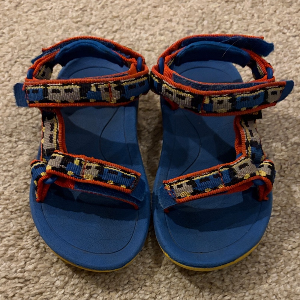 Teva Kids Sandals in Blue and Red Pattern